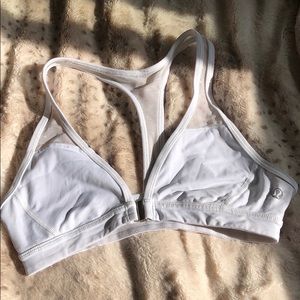 White lululemon racer back sports bra